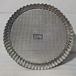 Vintage Kaiser Metal 12” Fluted Baking Pie Pan Made W. Germany Waffle Bottom
